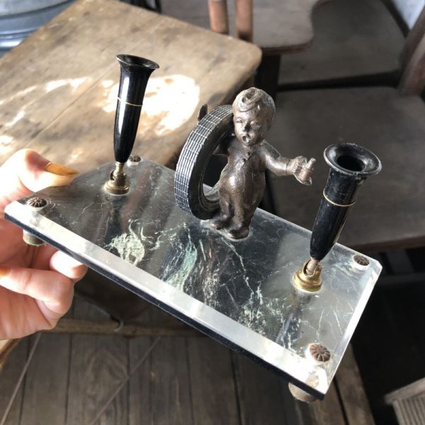 画像17: Rare! 50s Vintage Fisk Tires Advertising Desk Double Pen Holder Hard to Find!!! (M189)