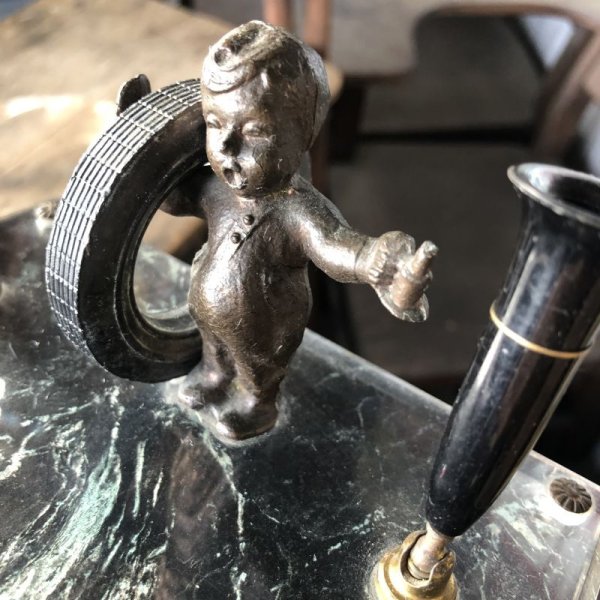 画像10: Rare! 50s Vintage Fisk Tires Advertising Desk Double Pen Holder Hard to Find!!! (M189)