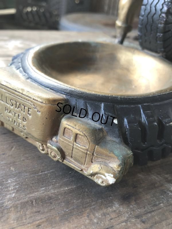 画像14: 60s Sears Roebuck MR.ALLSTATE Load Rated Truck Tires Plaster Ashtray (M190)