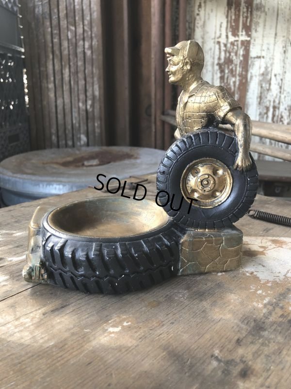 画像4: 60s Sears Roebuck MR.ALLSTATE Load Rated Truck Tires Plaster Ashtray (M190)