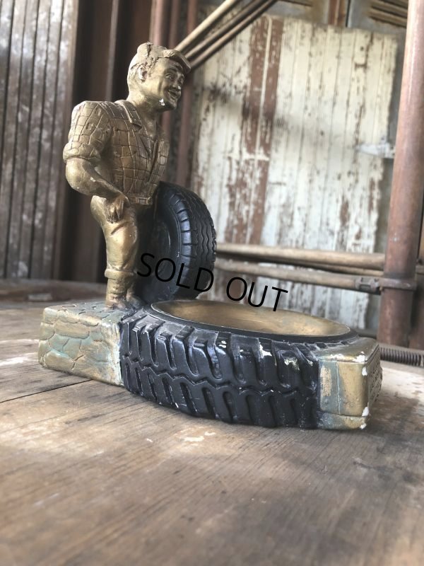 画像7: 60s Sears Roebuck MR.ALLSTATE Load Rated Truck Tires Plaster Ashtray (M190)