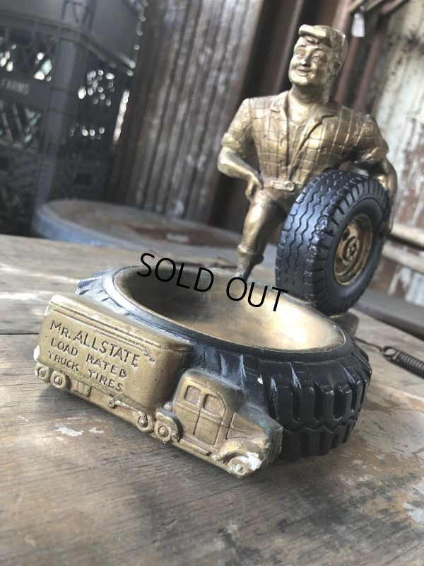 画像3: 60s Sears Roebuck MR.ALLSTATE Load Rated Truck Tires Plaster Ashtray (M190)