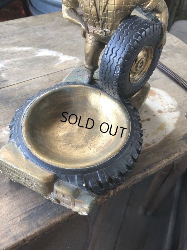 画像12: 60s Sears Roebuck MR.ALLSTATE Load Rated Truck Tires Plaster Ashtray (M190)