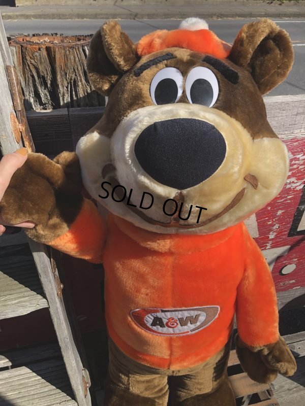 画像21: 80s Vintage A&W Root Beer Rooty Bear Jumbo Size Plush Doll 95cm (M191)