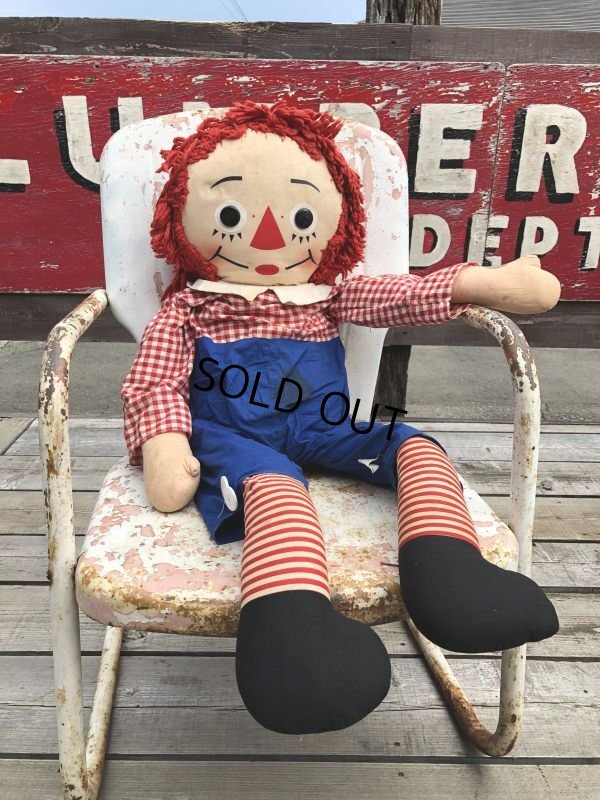 画像1: 70s Vintage Raggedy Ann & Andy Rug Doll / Big Andy 100cm (M199) 