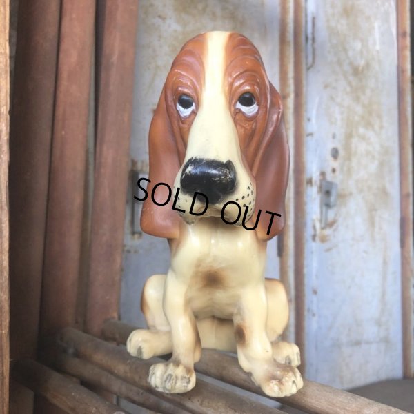 画像1: Vintage Basset Hound Plastic Statue (M196)