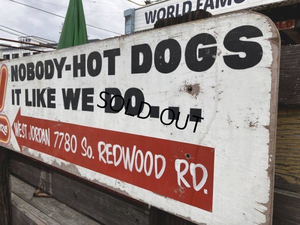 画像5: 【店舗引き取り限定】 Vintage Advertising Wienerschnitzel Hot Dogs Store Display Wooden Sign (M201) 