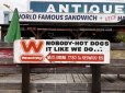 画像1: 【店舗引き取り限定】 Vintage Advertising Wienerschnitzel Hot Dogs Store Display Wooden Sign (M201)  (1)