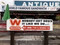 【店舗引き取り限定】 Vintage Advertising Wienerschnitzel Hot Dogs Store Display Wooden Sign (M201) 