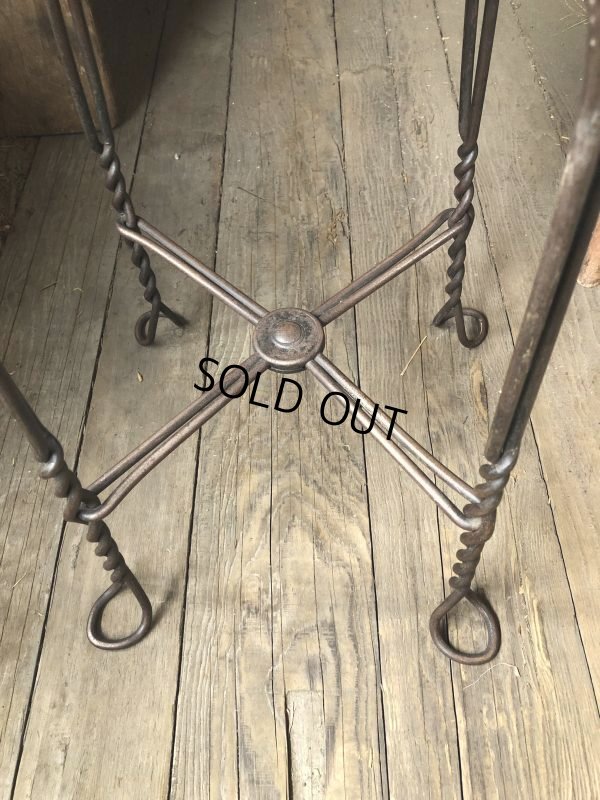 画像15: 1900s Antique ROYAL M.M CO CHICAGO Ice Cream Parlor Stool Twisted Iron Legs (M203) 