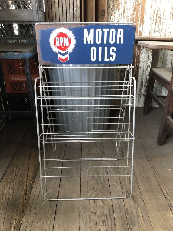 画像1: Vintage RPM Motor Oil Double Sided Mount Display Rack (M204) 