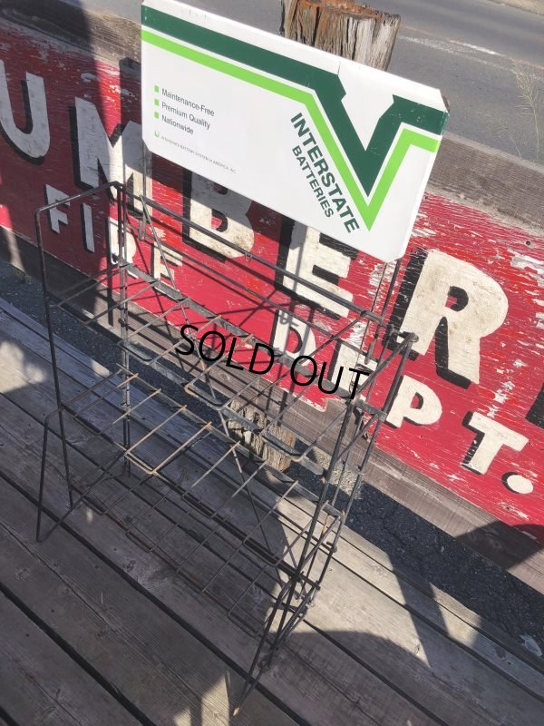 画像7: Vintage Interstate Batteries Advertising Sign Metal Store Display Rack Stand (M265) 