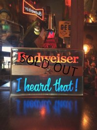 Vintage Advertising Budweiser Beer I Heard That! Lighted Store Display Sign (M269) 