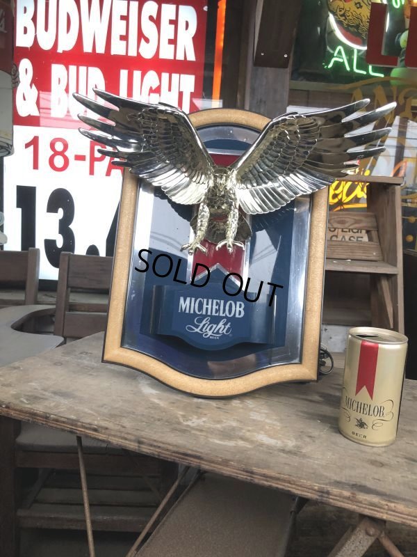 画像1: Vintage Michelob Light Beer 3D Eagle Plaque Store Display Lighted Sign (M272) 