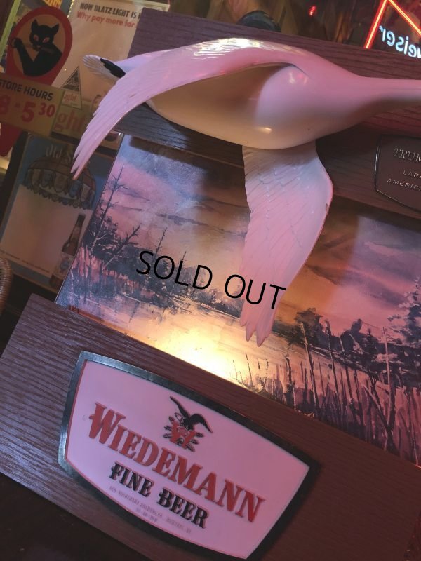画像21: 60s Wiedemann's Fine Beer Trumpeter Swan Advertising Store Display Lighted Sign (M273) 