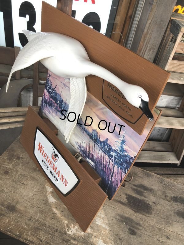 画像14: 60s Wiedemann's Fine Beer Trumpeter Swan Advertising Store Display Lighted Sign (M273) 