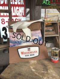 60s Wiedemann's Fine Beer Trumpeter Swan Advertising Store Display Lighted Sign (M273) 