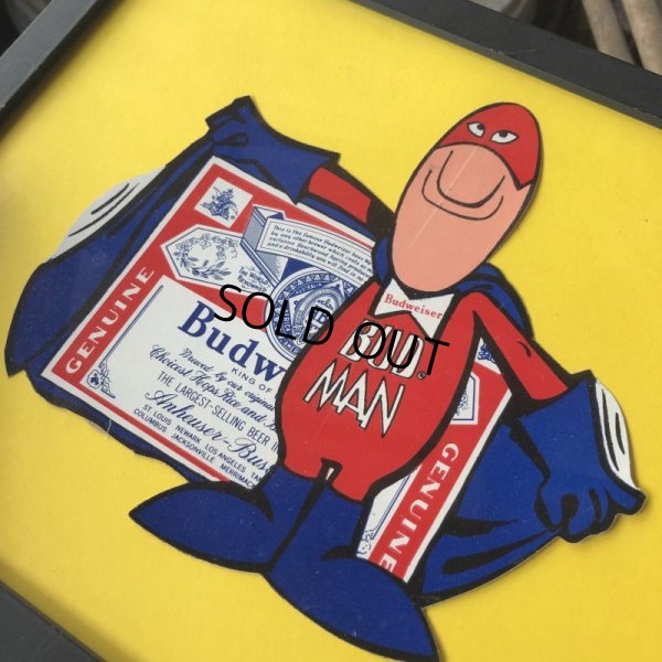 画像2: 70s Vintage Budweiser Bud Man Sticker w/frame (M730)