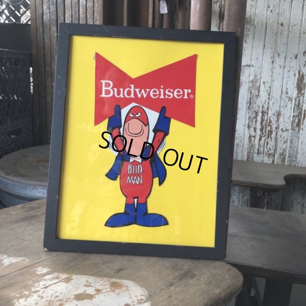 画像1: 70s Vintage Budweiser Bud Man Sticker w/frame (M731)