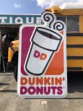 【店舗引き取り限定】 大型245cm Vintage Advertising Dunkin' Donuts Store Display Sign Huge !!! (M284)
