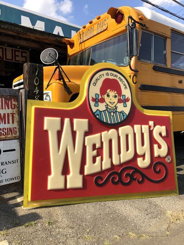 画像2: 【店舗引き取り限定】 大型195cm Vintage Advertising Wendy's Old Fashioned Hamburgers Store Display Sign Huge !!! (M285)
