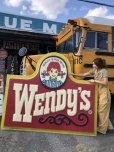 画像9: 【店舗引き取り限定】 大型195cm Vintage Advertising Wendy's Old Fashioned Hamburgers Store Display Sign Huge !!! (M285)