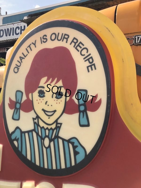 画像6: 【店舗引き取り限定】 大型195cm Vintage Advertising Wendy's Old Fashioned Hamburgers Store Display Sign Huge !!! (M285)