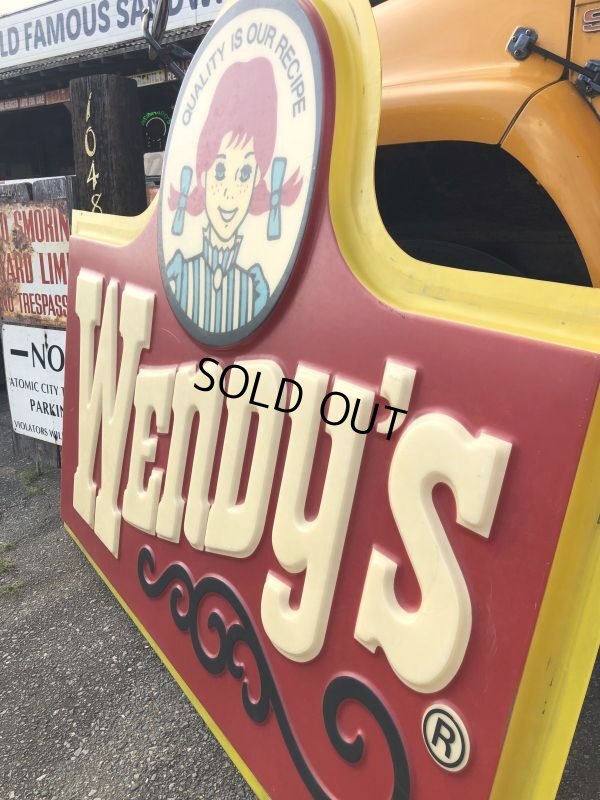 画像3: 【店舗引き取り限定】 大型195cm Vintage Advertising Wendy's Old Fashioned Hamburgers Store Display Sign Huge !!! (M285)