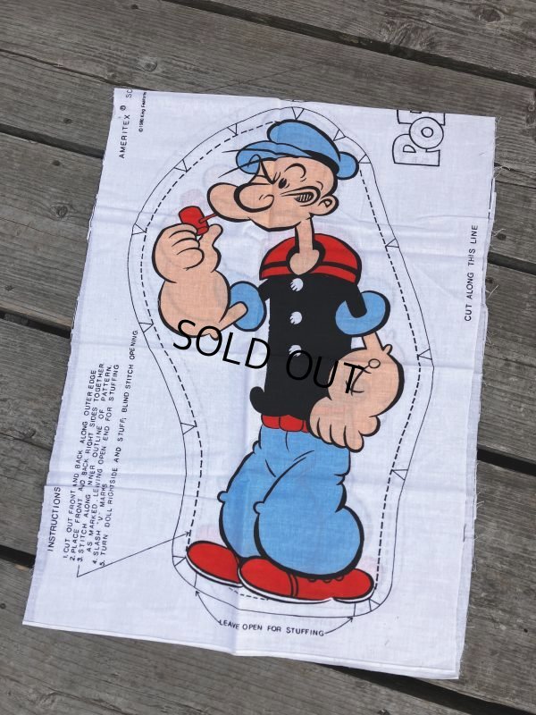 画像9: 80s Vintage N.O.S Cut N Sew Cloth Fabric Panel Pillow Doll  Popeye & Olive (M302) 