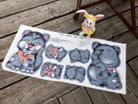 70s Vintage N.O.S Cut N Sew Cloth Fabric Panel Pillow Doll Cat (M290) 