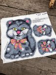 画像4: 70s Vintage N.O.S Cut N Sew Cloth Fabric Panel Pillow Doll Cat (M290)  (4)