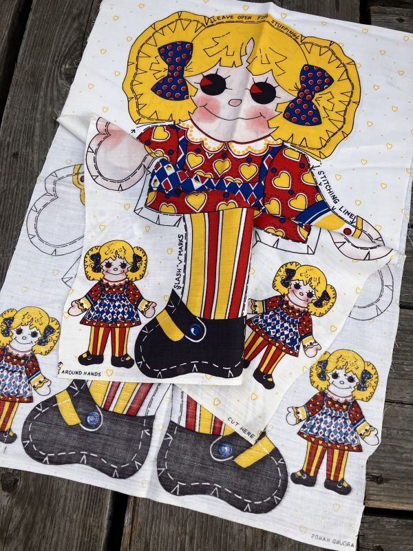 画像3: 70s Vintage N.O.S Cut N Sew Cloth Fabric Panel Pillow Doll  Yellow Hair Girl (M294) 