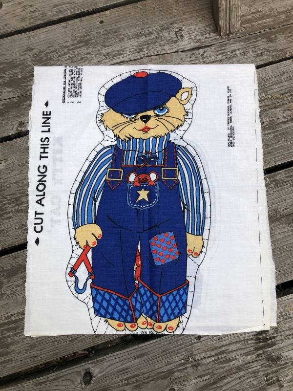 画像4: 70s Vintage N.O.S Cut N Sew Cloth Fabric Panel Pillow Doll  Kitty Cat (M295) 