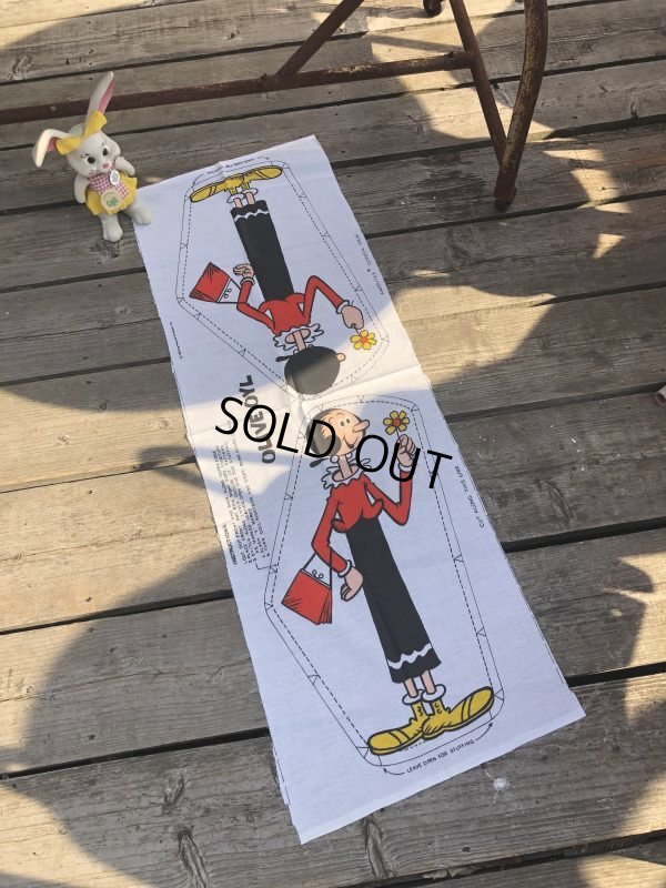 画像5: 80s Vintage N.O.S Cut N Sew Cloth Fabric Panel Pillow Doll  Popeye & Olive (M302) 