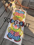 70s Vintage N.O.S Cut N Sew Cloth Fabric Panel Pillow Doll  Clown (M297) 