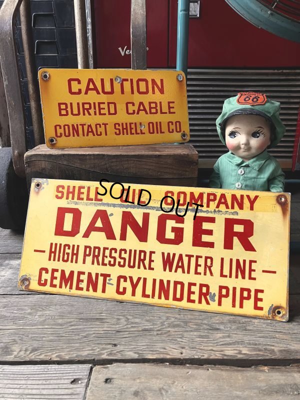 画像11: RARE!! Vintage ORIGINAL Shell Oil Company CAUTIN Sign (M307) 