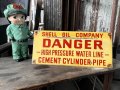 RARE!! Vintage ORIGINAL Shell Oil Company DANGER Sign (M306) 