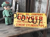 RARE!! Vintage ORIGINAL Shell Oil Company DANGER Sign (M306) 