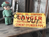 RARE!! Vintage ORIGINAL Shell Oil Company DANGER Sign (M306) 