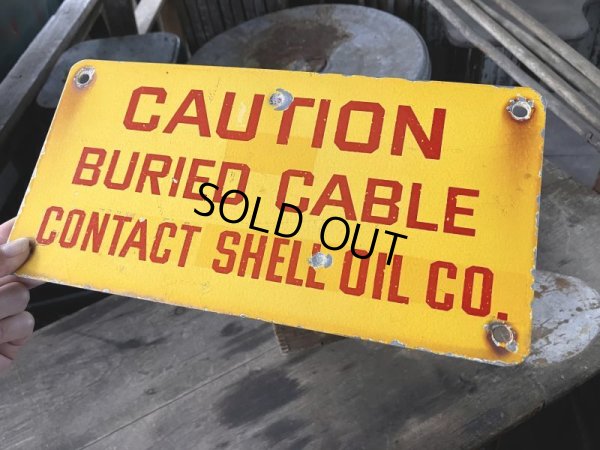 画像6: RARE!! Vintage ORIGINAL Shell Oil Company CAUTIN Sign (M307) 