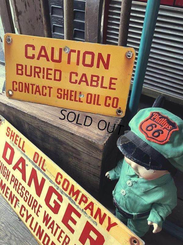 画像10: RARE!! Vintage ORIGINAL Shell Oil Company CAUTIN Sign (M307) 