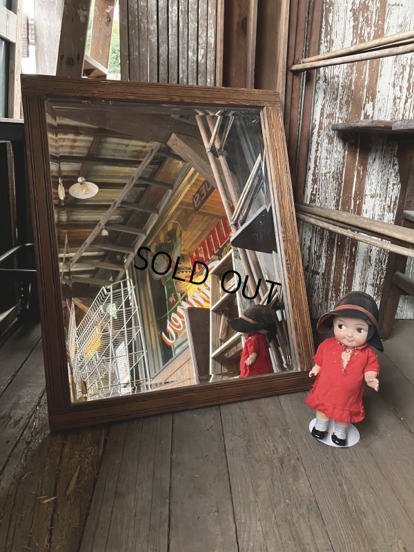 画像8: Antique Wooden Frame Mirror (M309) 