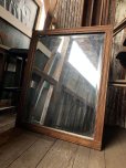 画像1: Antique Wooden Frame Mirror (M309)  (1)