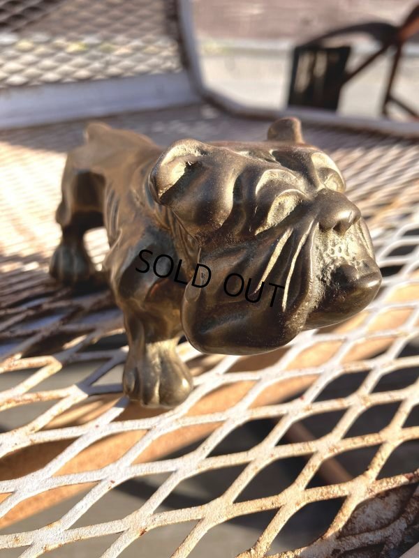 画像1: Vintage Solid Brass Bulldog Paperweight Figurine (M310) 