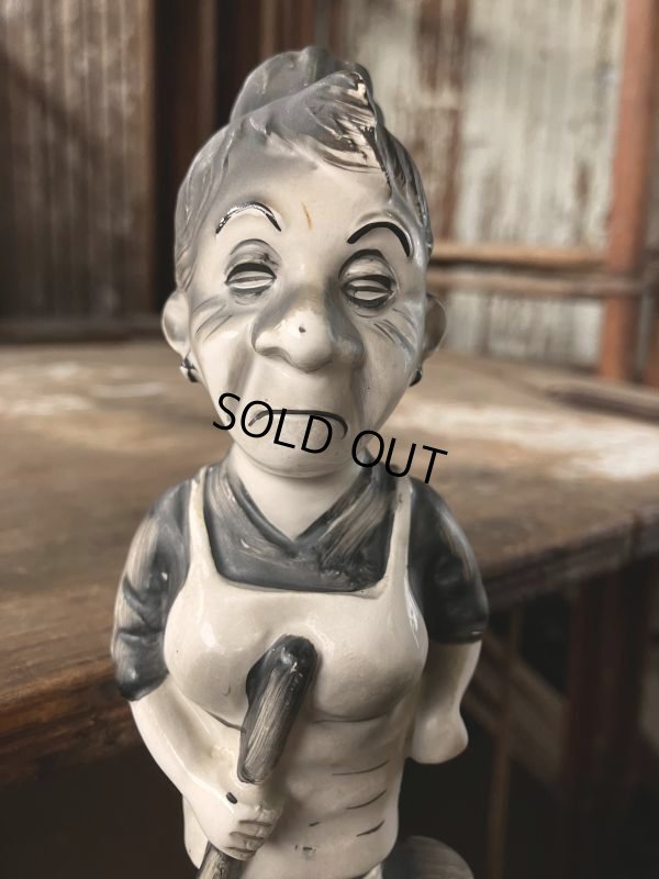 画像9: 50s Vintage KWITCHERBELYAKEN JAPAN Weird People Ceramic Statue (M314) 