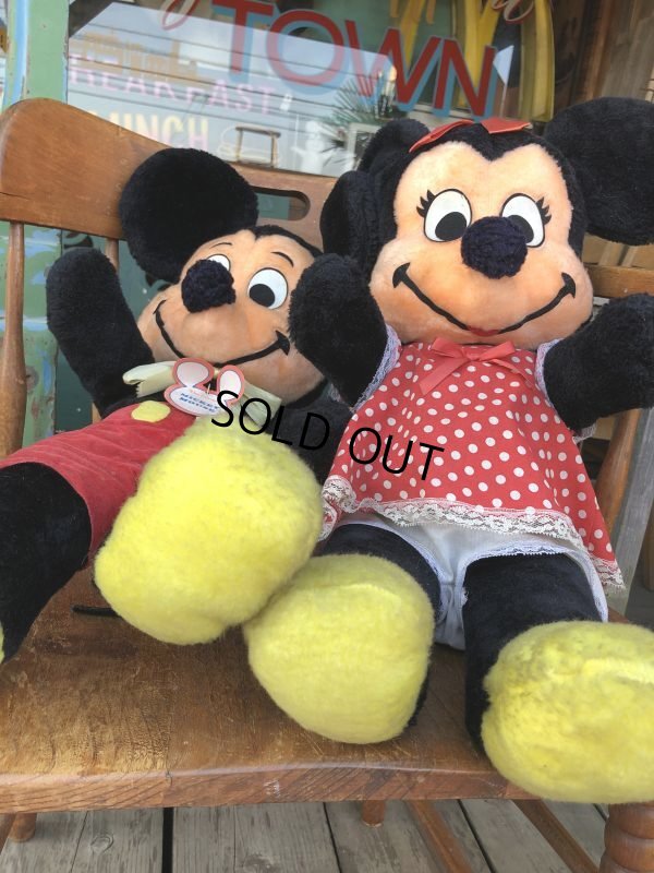画像8: Vintage Disney Minnie & Mickey Mouse Plush Doll Set 60cm (M344)