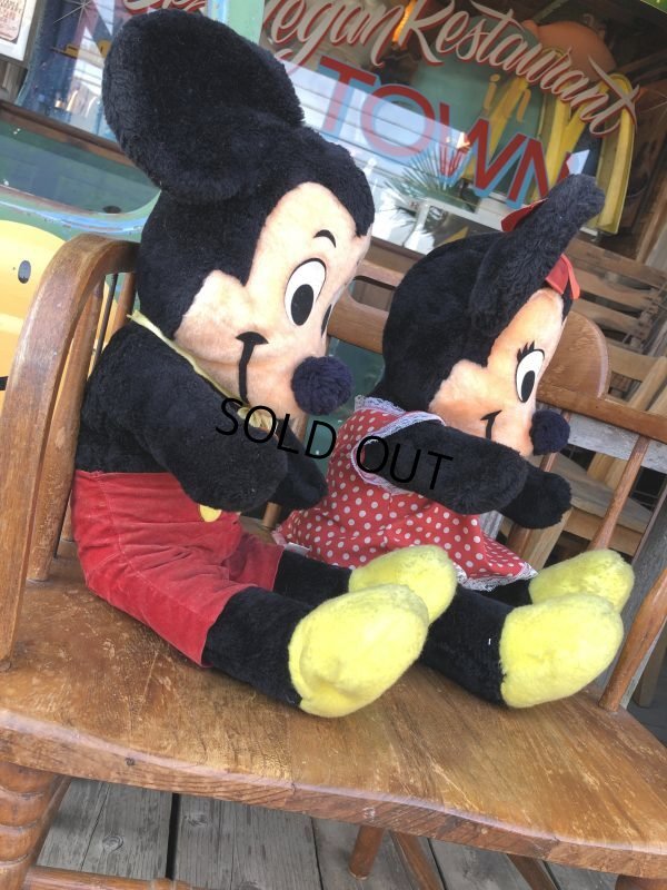 画像6: Vintage Disney Minnie & Mickey Mouse Plush Doll Set 60cm (M344)