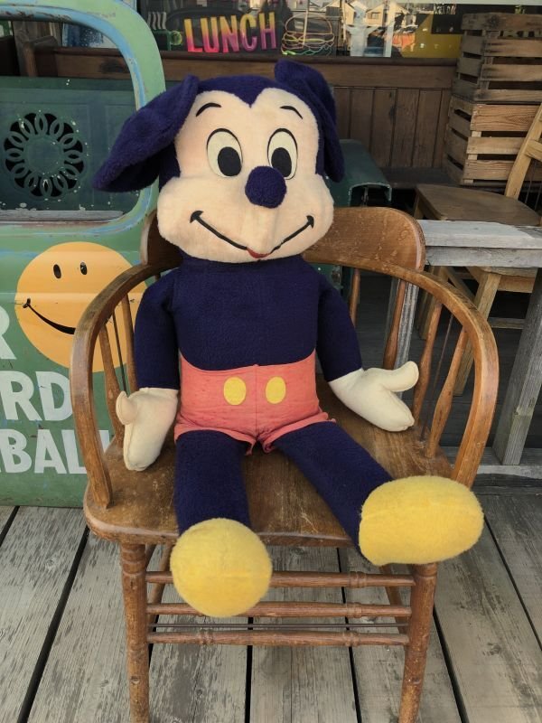 画像1: Vintage Disney Mickey Mouse Plush Doll 100cm (M342)