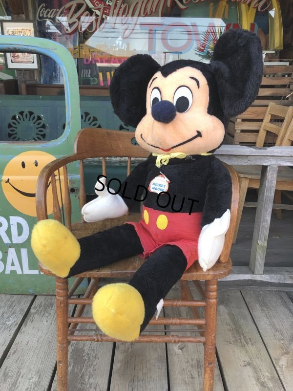 画像1: Vintage Disney Mickey Mouse Plush Doll 100cm (M343)