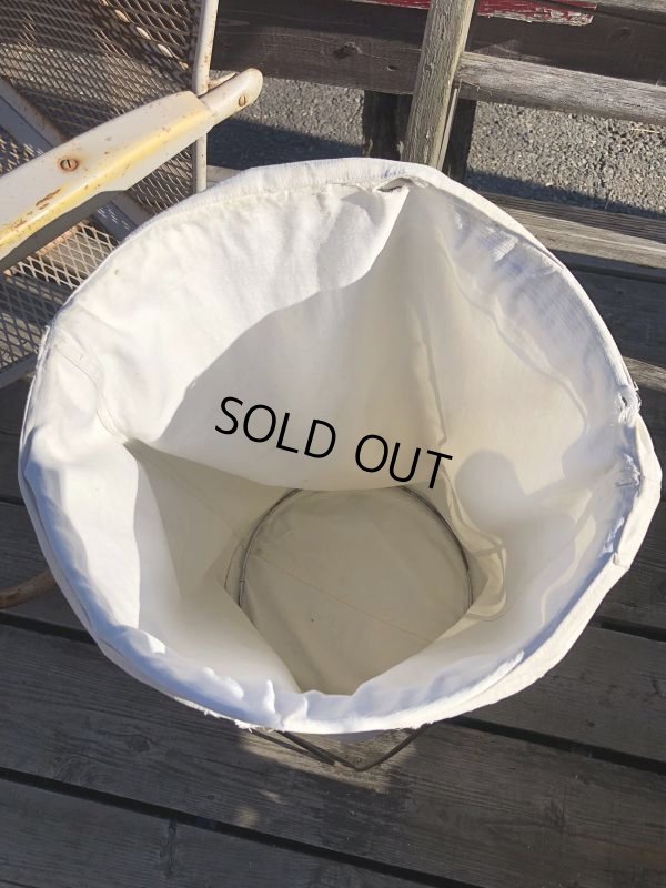 画像3: Vintage Laundry Wire Hamper Canvas Duffel Bag (M366) 